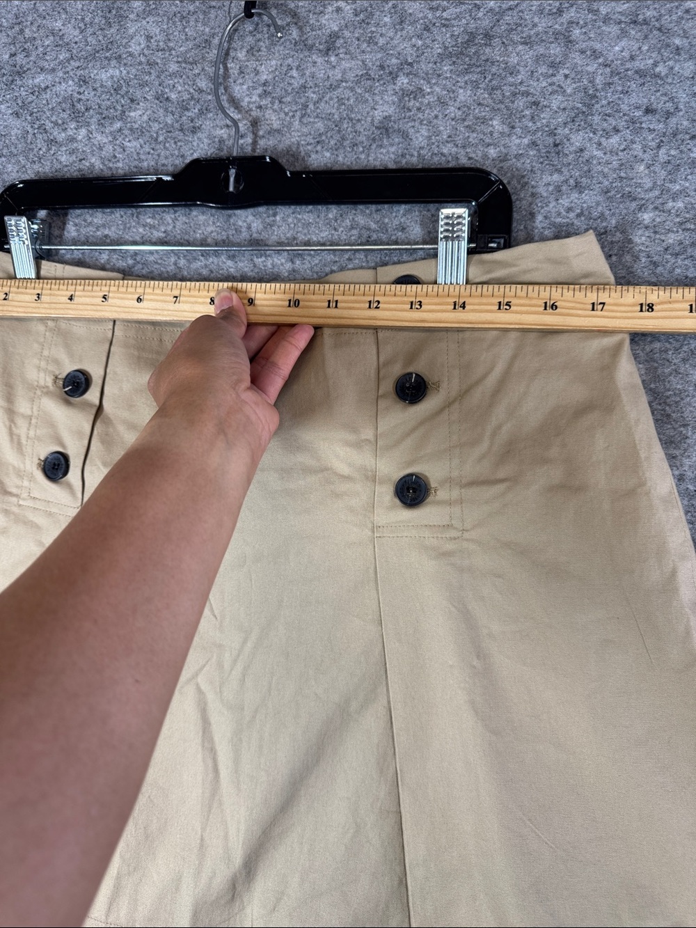 Anthropologie Avec Les Filles Khaki Mini Skirt Size 14 Utility Safari Casual - Picture 7 of 15